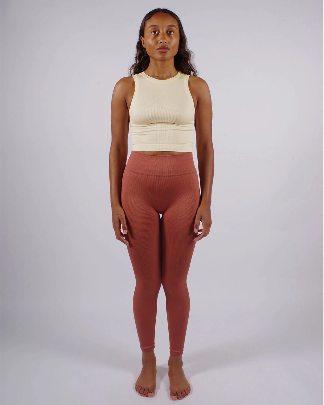 AWAKEN Ribbed Leggings | Rusty Pink