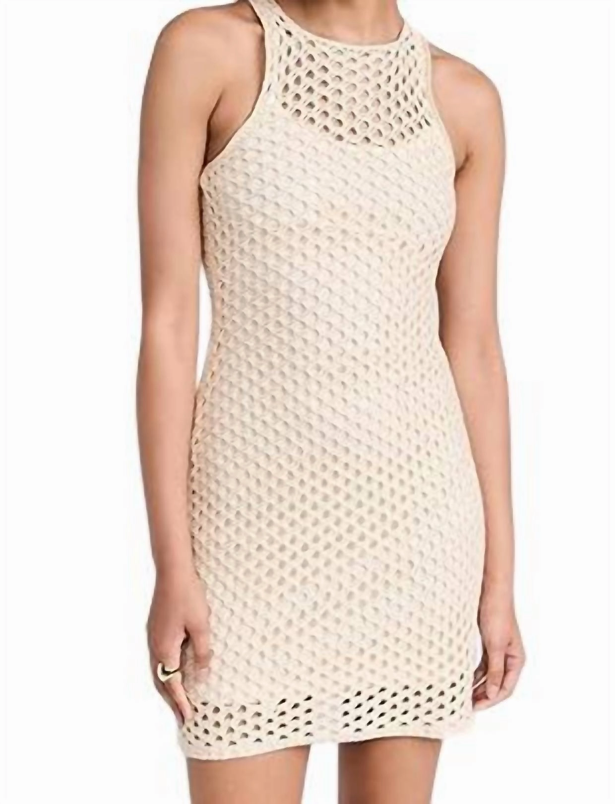 Balmy Crochet Dress In Cream