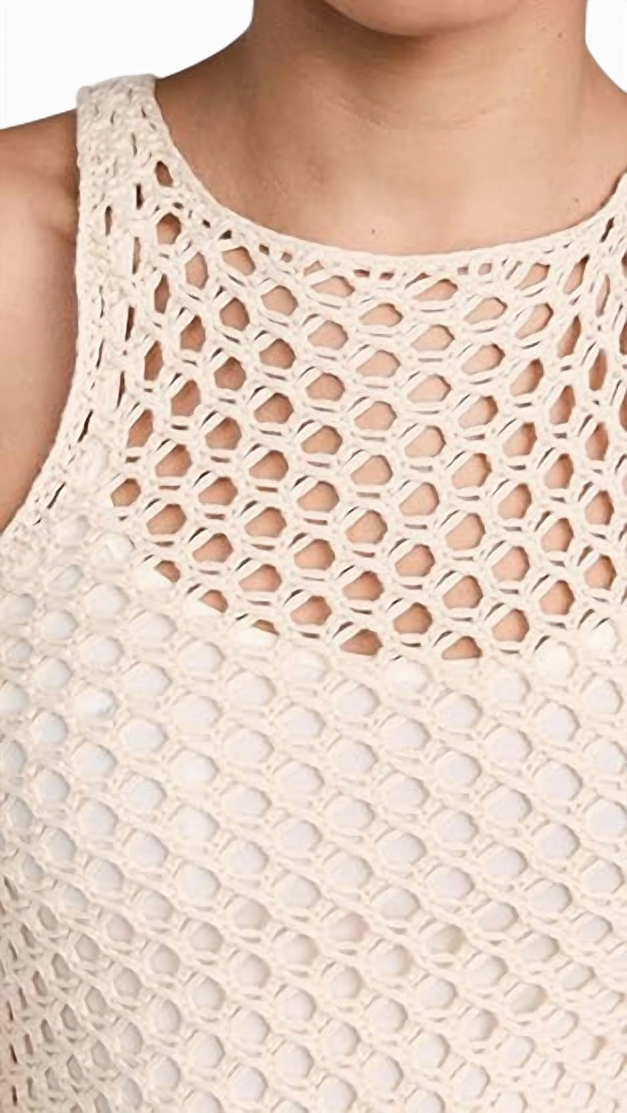 Balmy Crochet Dress In Cream