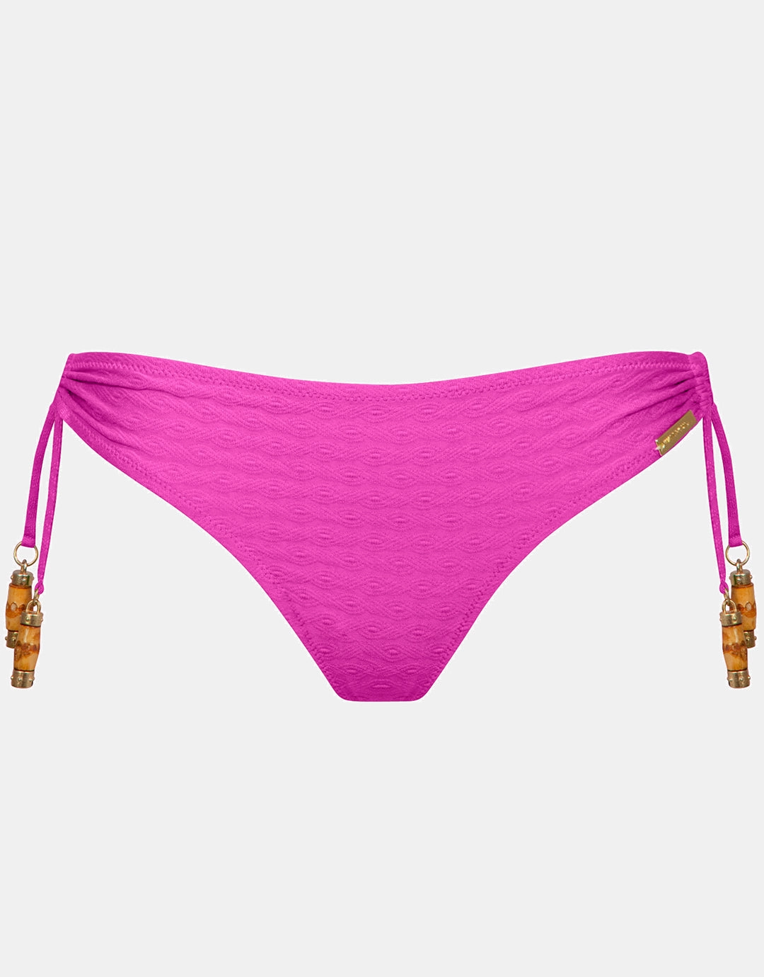 Bamboo Solids Loop Tie Bikini Pant - Intense Pink
