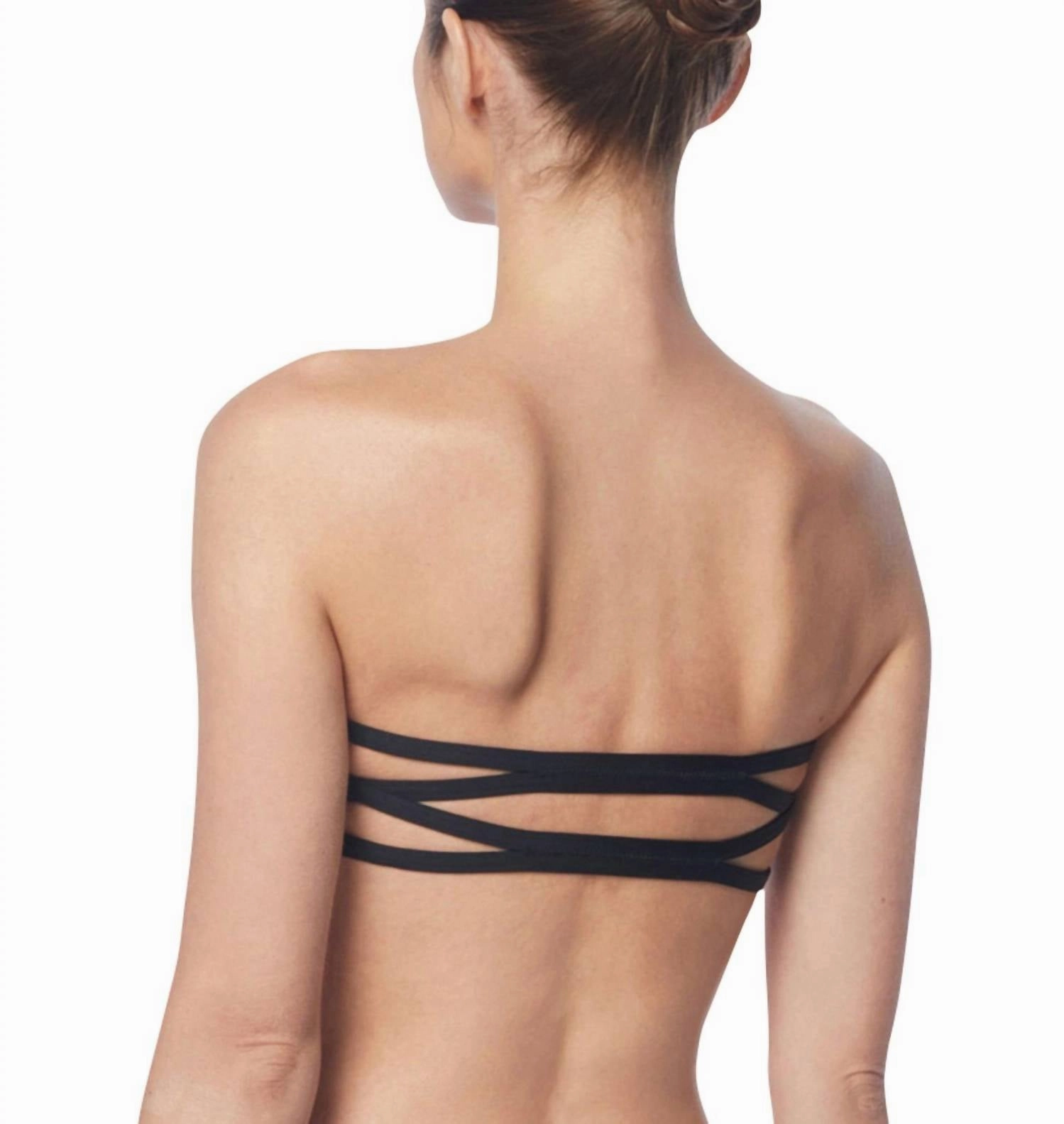 Bandeau Bikini Top In Cmv Gilded Garden Black