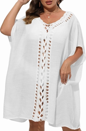 Bathing Suit Cover Up for Women Plus Size Swimsuit Coverup Summer Loose Beach Cover Up Crochet Design Dress