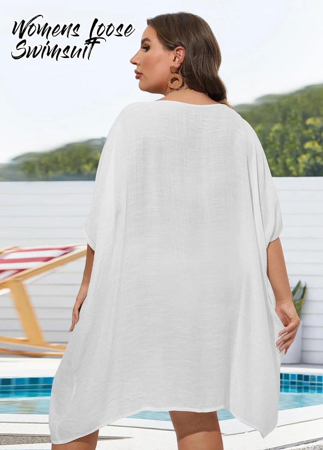 Bathing Suit Cover Up for Women Plus Size Swimsuit Coverup Summer Loose Beach Cover Up Crochet Design Dress