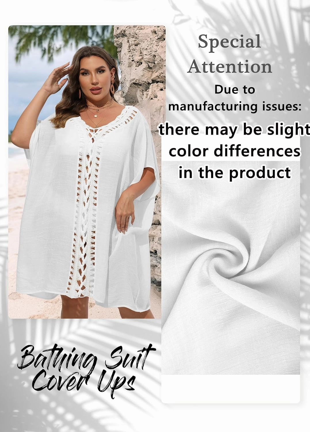 Bathing Suit Cover Up for Women Plus Size Swimsuit Coverup Summer Loose Beach Cover Up Crochet Design Dress