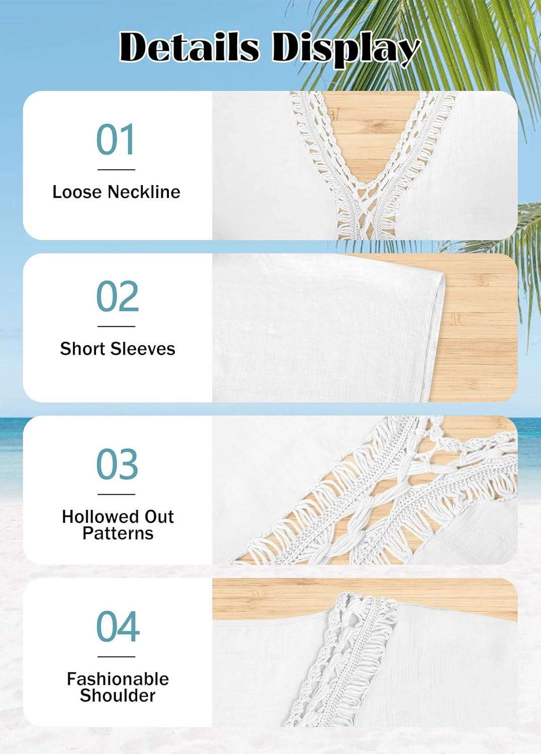 Bathing Suit Cover Up for Women Plus Size Swimsuit Coverup Summer Loose Beach Cover Up Crochet Design Dress