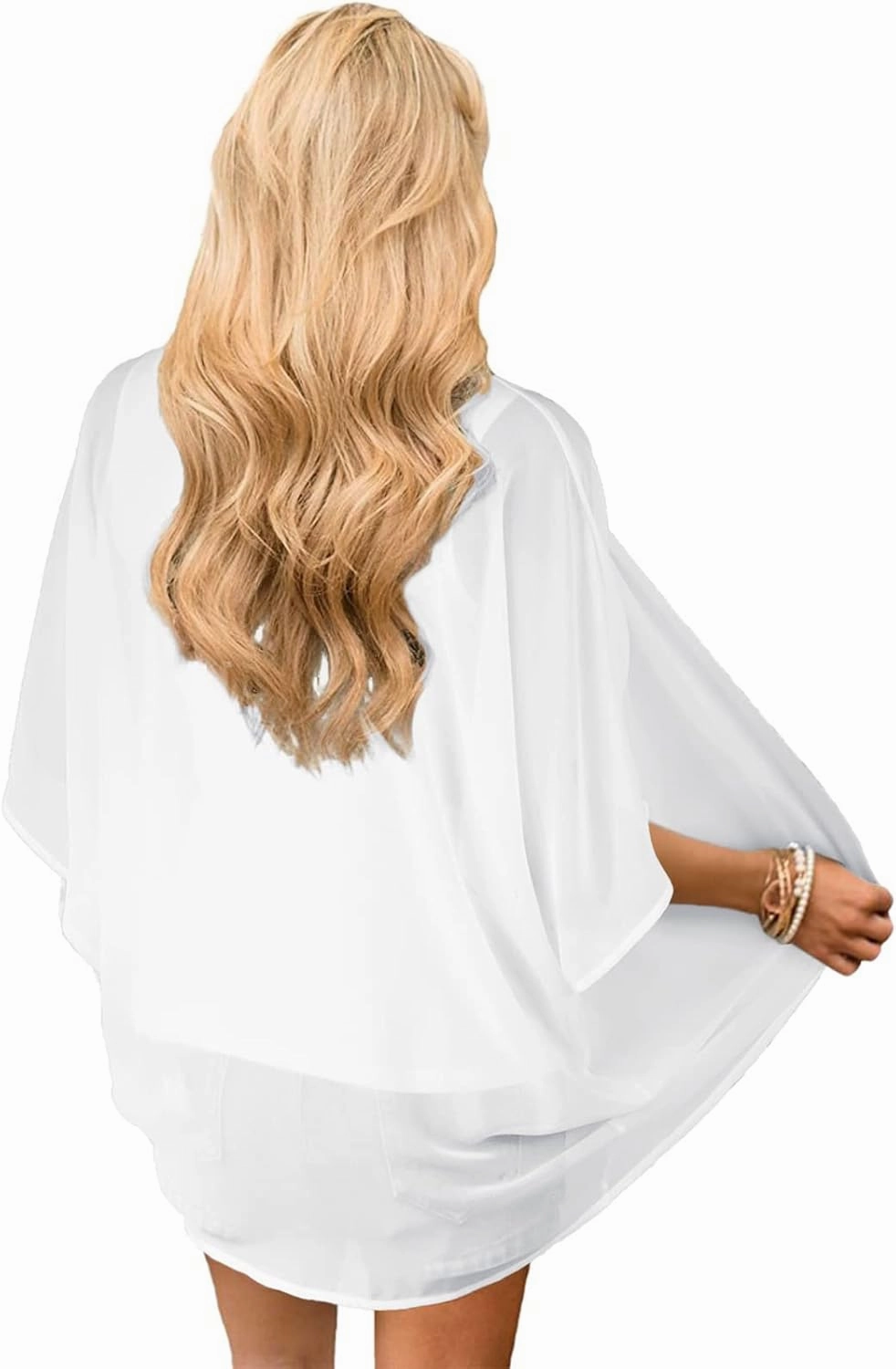 BB&KK Women's Chiffon Kimono Loose Casual Open Front Cover Ups