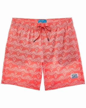 Beach Bros Brush Palm Waves Swim Short