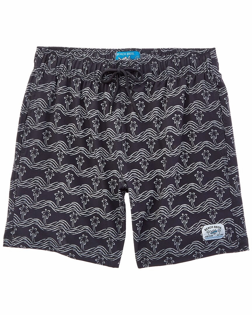 Beach Bros Brush Palm Waves Swim Short