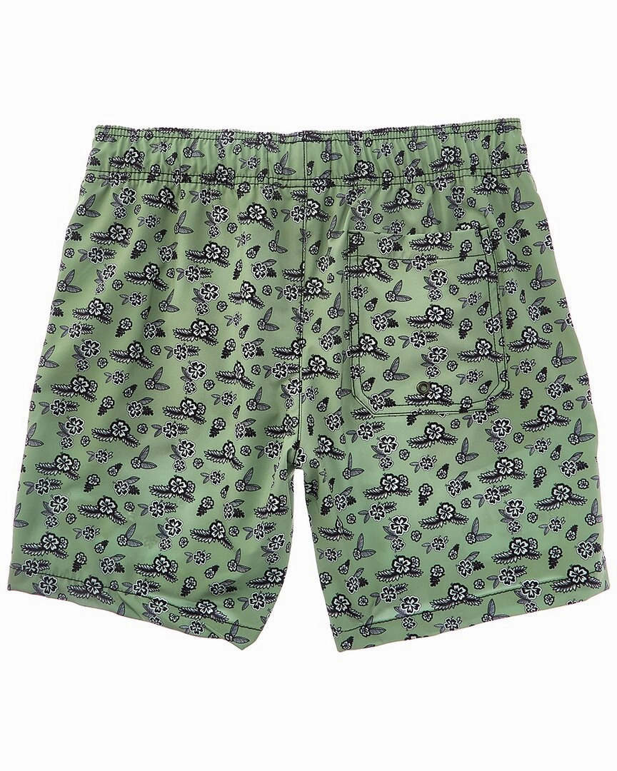 Beach Bros Geo Floral Leaf Swim Trunk