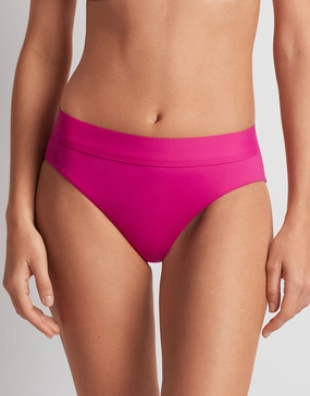 Beach Club Solids Classic Band Hipster Bikini Pant - Freesia Pink