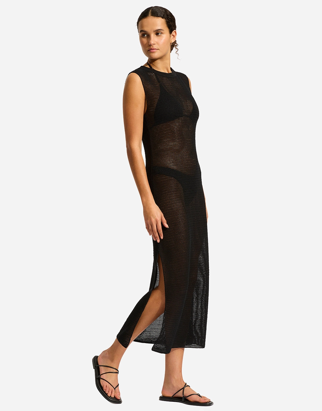 Beach Edit Maxi Knit Dress - Black
