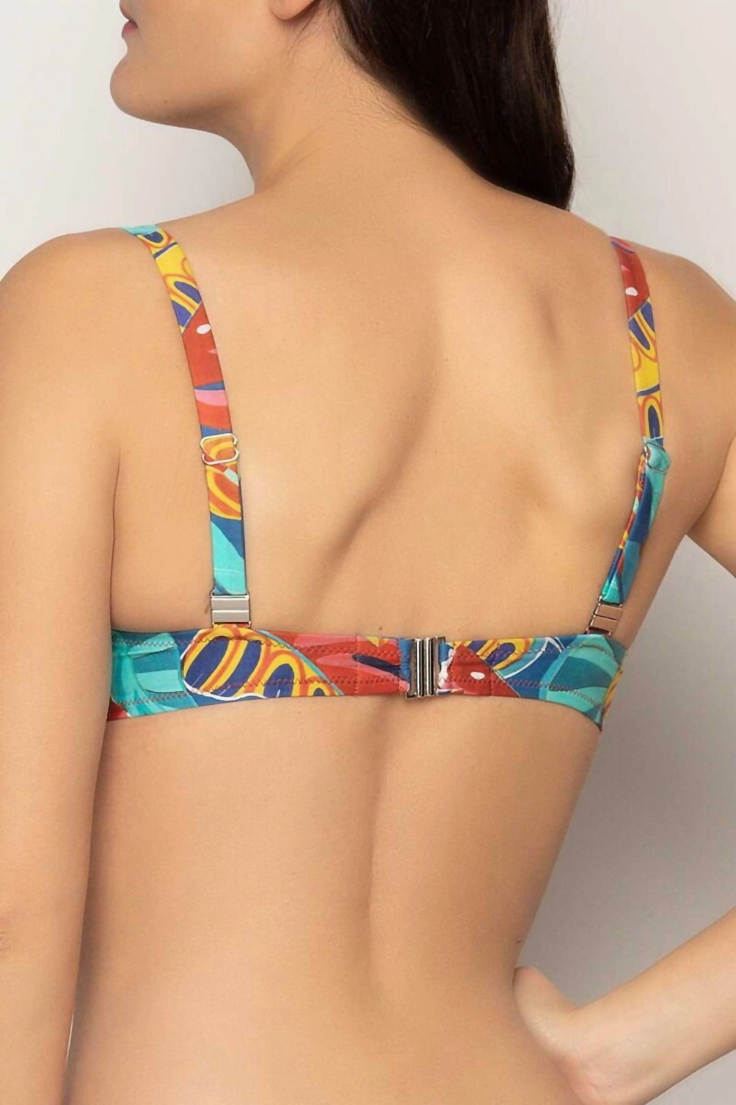 Bikini Top With Molded Cups In Ciel Feuillage