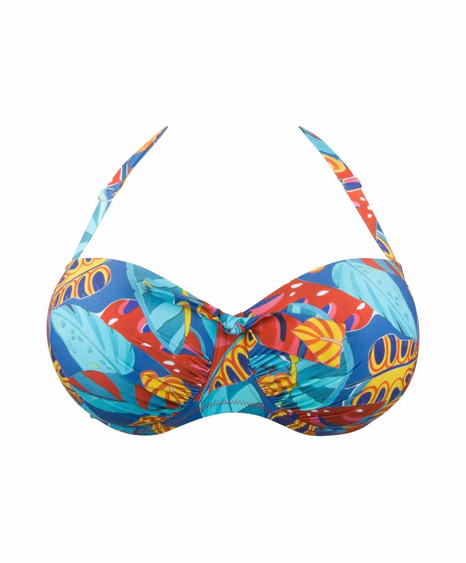 Bikini Top With Molded Cups In Ciel Feuillage