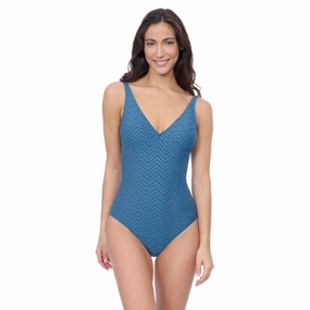 Blend V Neck Texture One Piece
