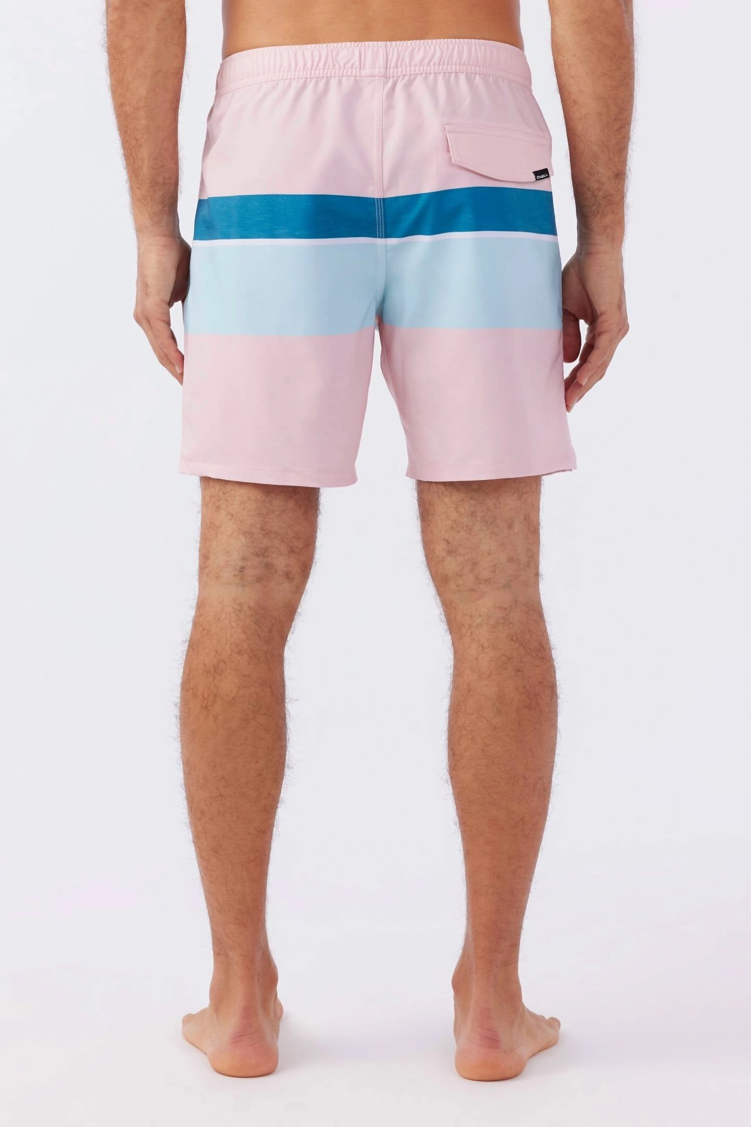 Block Volley Elastic Waist 17" Swim Trunks In Pink Dust