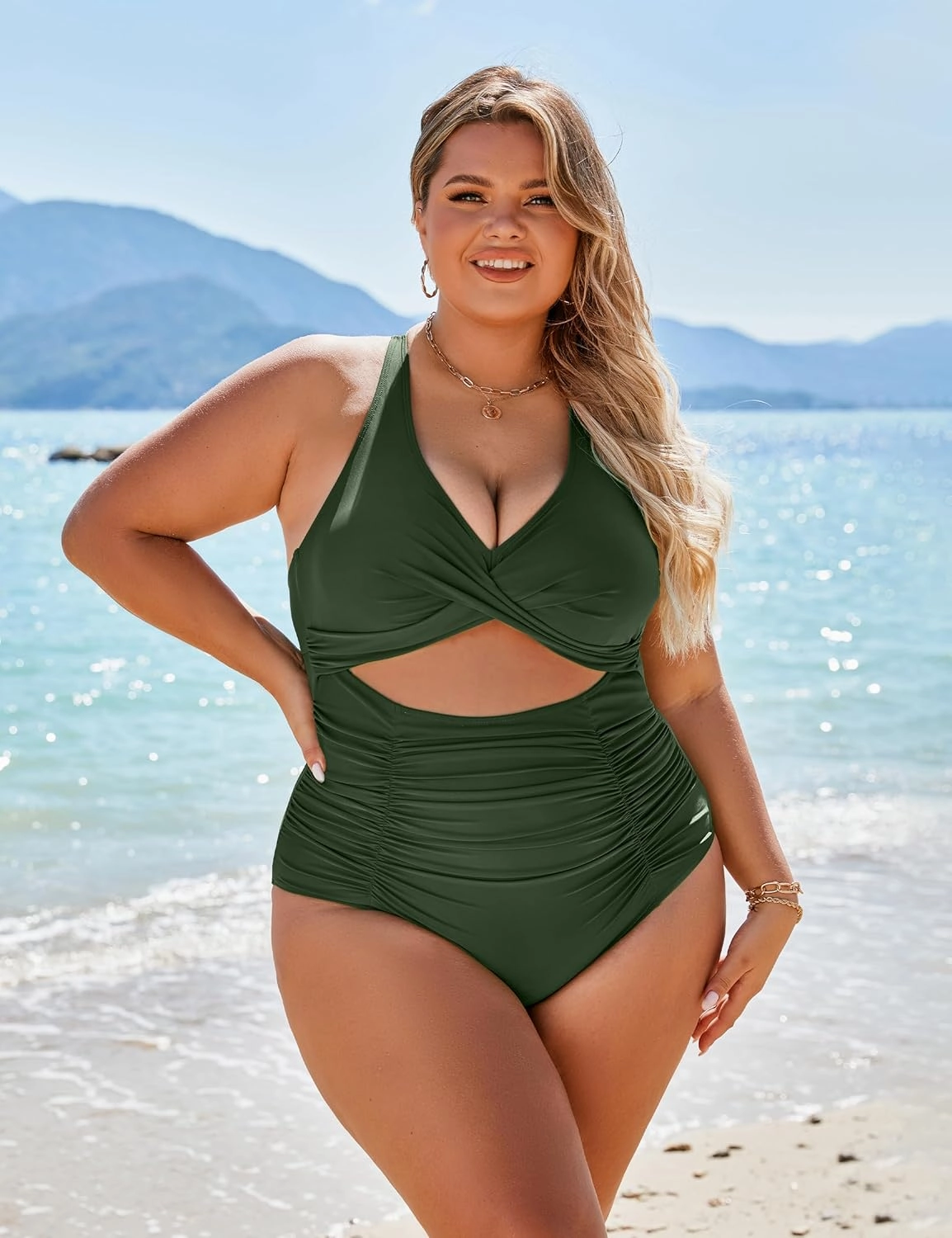 Blooming Jelly Womens One Piece Swimsuits Push Up Tummy Control Bathing Suit Cutout Ruched Slimming Swim Suits 2025