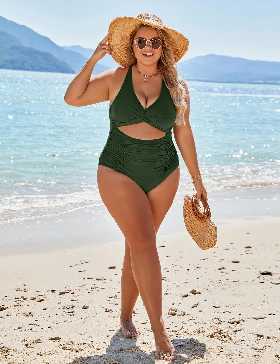 Blooming Jelly Womens One Piece Swimsuits Push Up Tummy Control Bathing Suit Cutout Ruched Slimming Swim Suits 2025