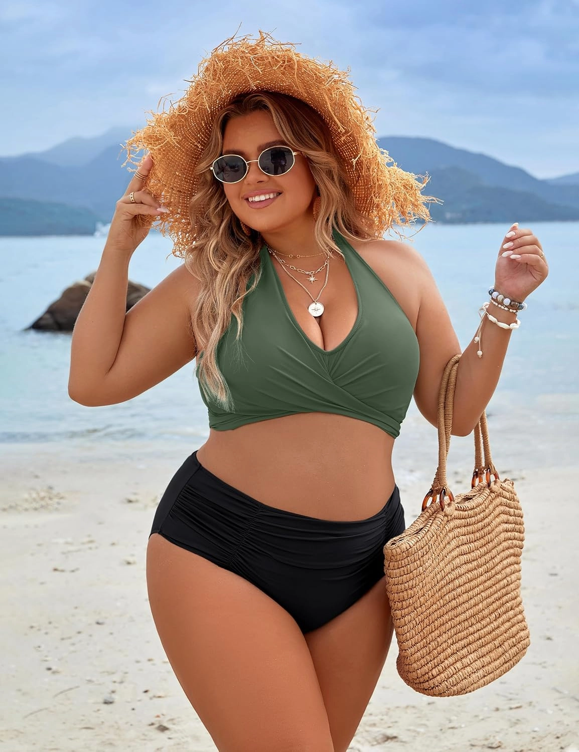 Blooming Jelly Womens Tummy Control Bathing Suits Modest High Waisted Bikini Sets Cute Halter 2 Piece Swim Suits 2025