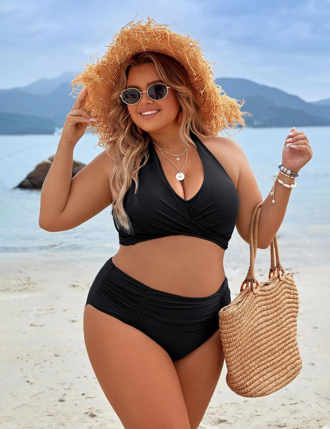 Blooming Jelly Womens Tummy Control Bathing Suits Modest High Waisted Bikini Sets Cute Halter 2 Piece Swim Suits 2025