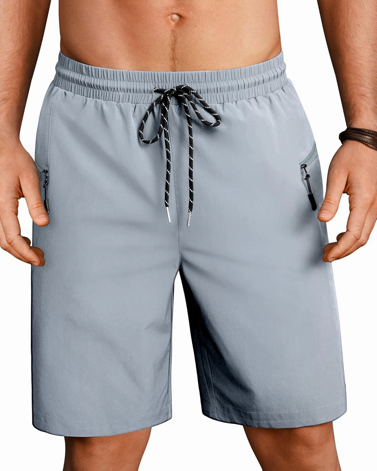 Board Shorts Mens Quick Dry Swim Trunks 9 Inch Men's Zipper Pockets Long Bathing Suit for Men Swimwear Surf No Liner