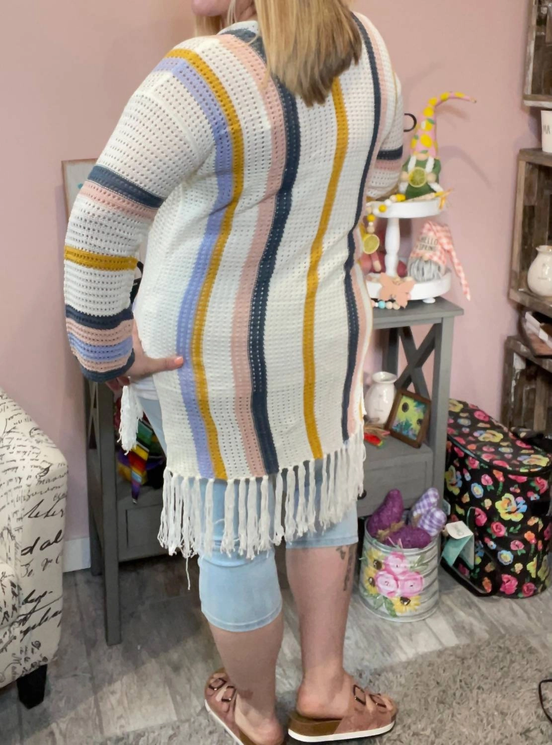 Boho Getaway Island Knit Swimsuit Cover Up In Multi