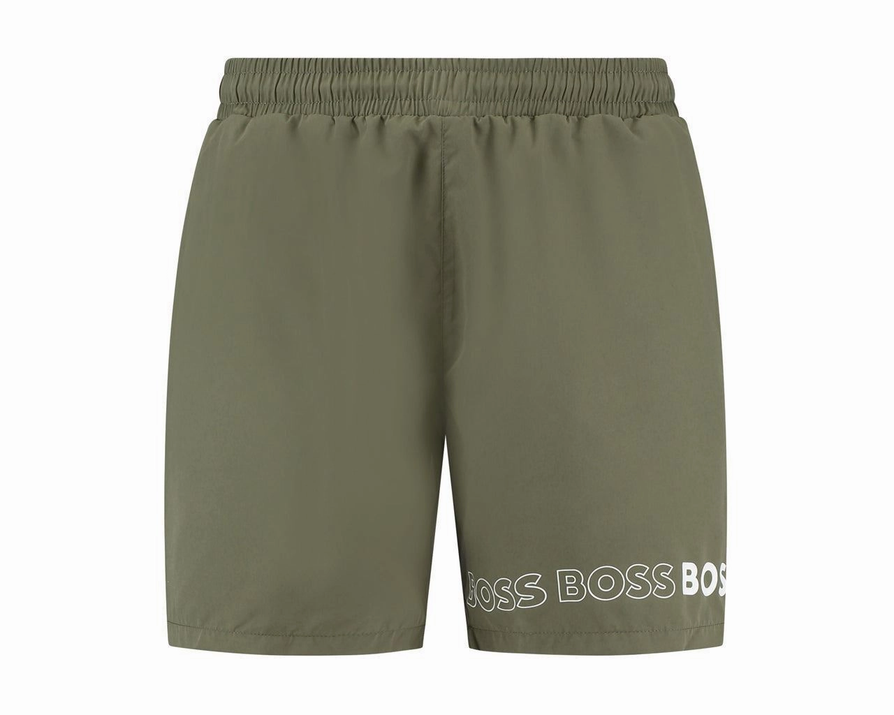 BOSS Men's Standard Vertical Logo Swim Trunk, Kale Green
