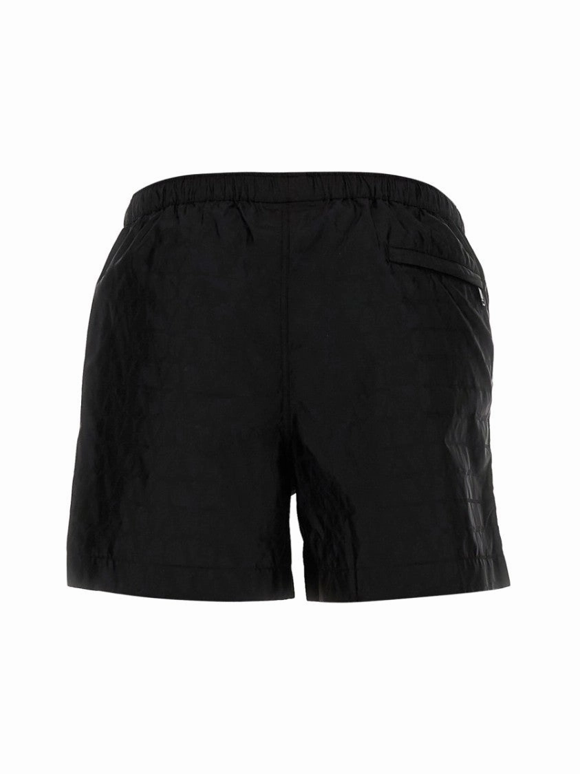 Boxer Swimsuit With Textured Fabric
