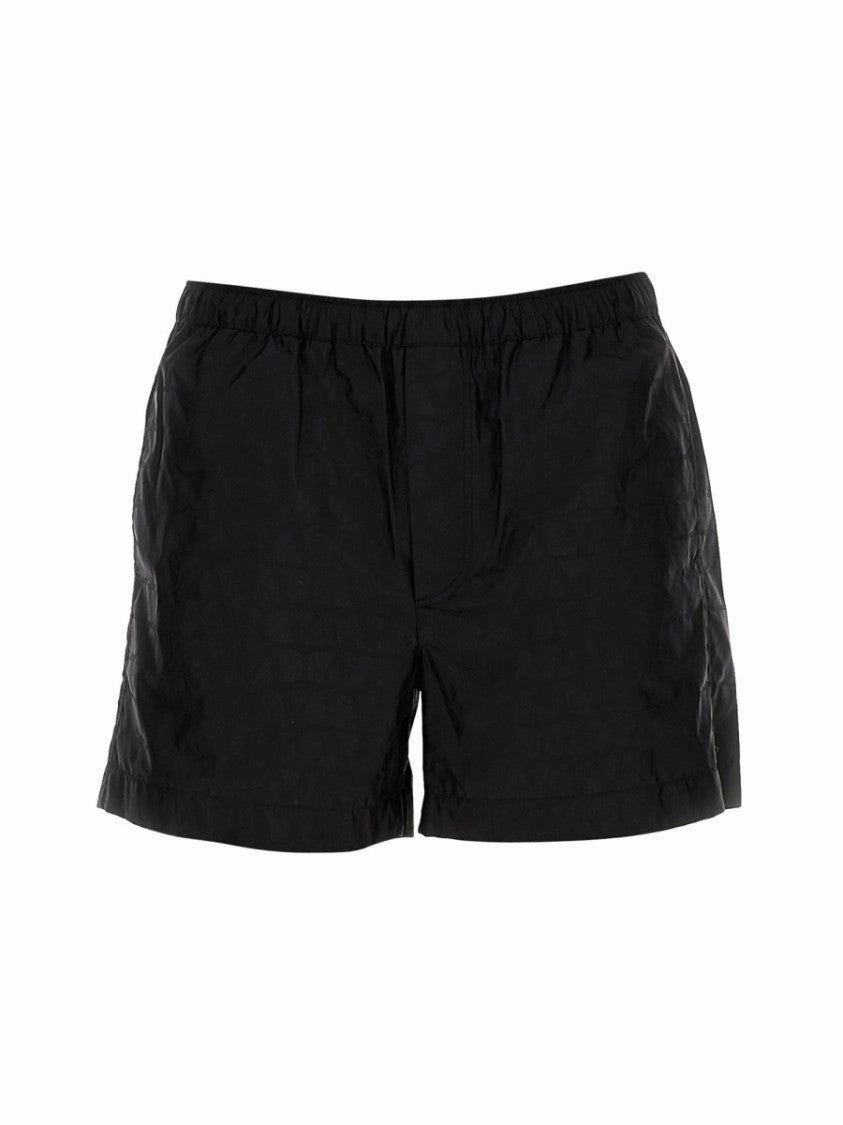 Boxer Swimsuit With Textured Fabric