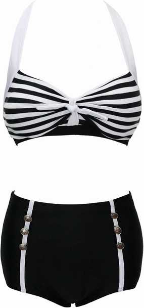 bslingerie? Women Retro Vintage Push Up High Waisted Bikini Swimsuit Plus Size
