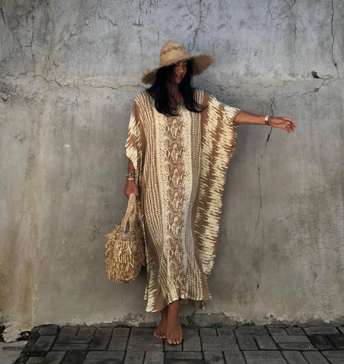 Bsubseach Kaftan Dresses for Women 2025 Plus Size Swimsuit Cover Up Tie Dye Caftan Maxi Dress Loungewear