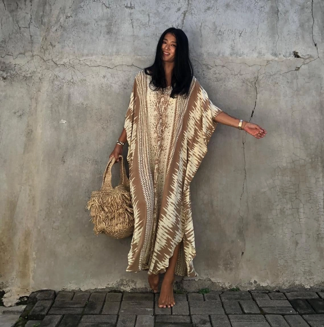 Bsubseach Kaftan Dresses for Women 2025 Plus Size Swimsuit Cover Up Tie Dye Caftan Maxi Dress Loungewear