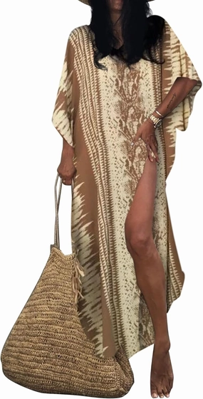 Bsubseach Kaftan Dresses for Women 2025 Plus Size Swimsuit Cover Up Tie Dye Caftan Maxi Dress Loungewear