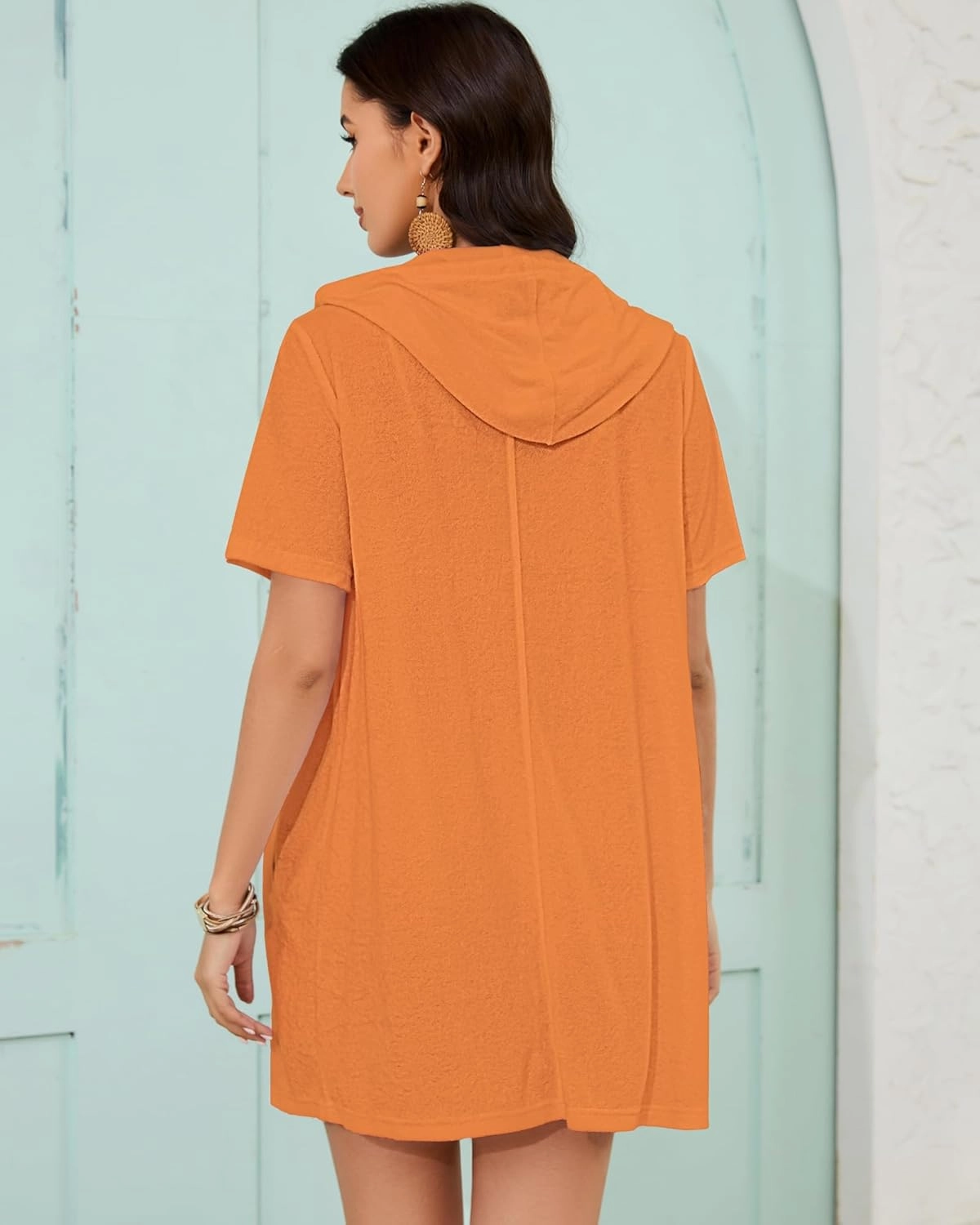 Bsubseach Terry Cloth Cover Up - Women 2025 Zipper Swimsuit Coverup Hooded Swim Robes Beach Coverups with Pockets