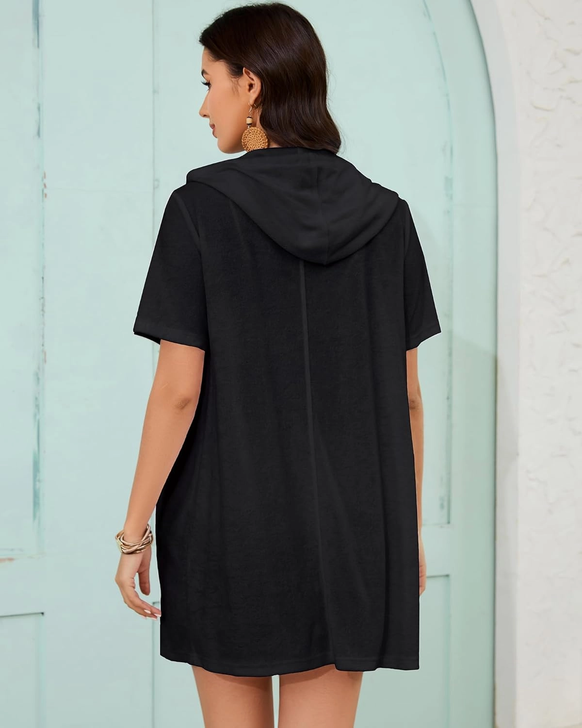 Bsubseach Terry Cloth Cover Up - Women 2025 Zipper Swimsuit Coverup Hooded Swim Robes Beach Coverups with Pockets