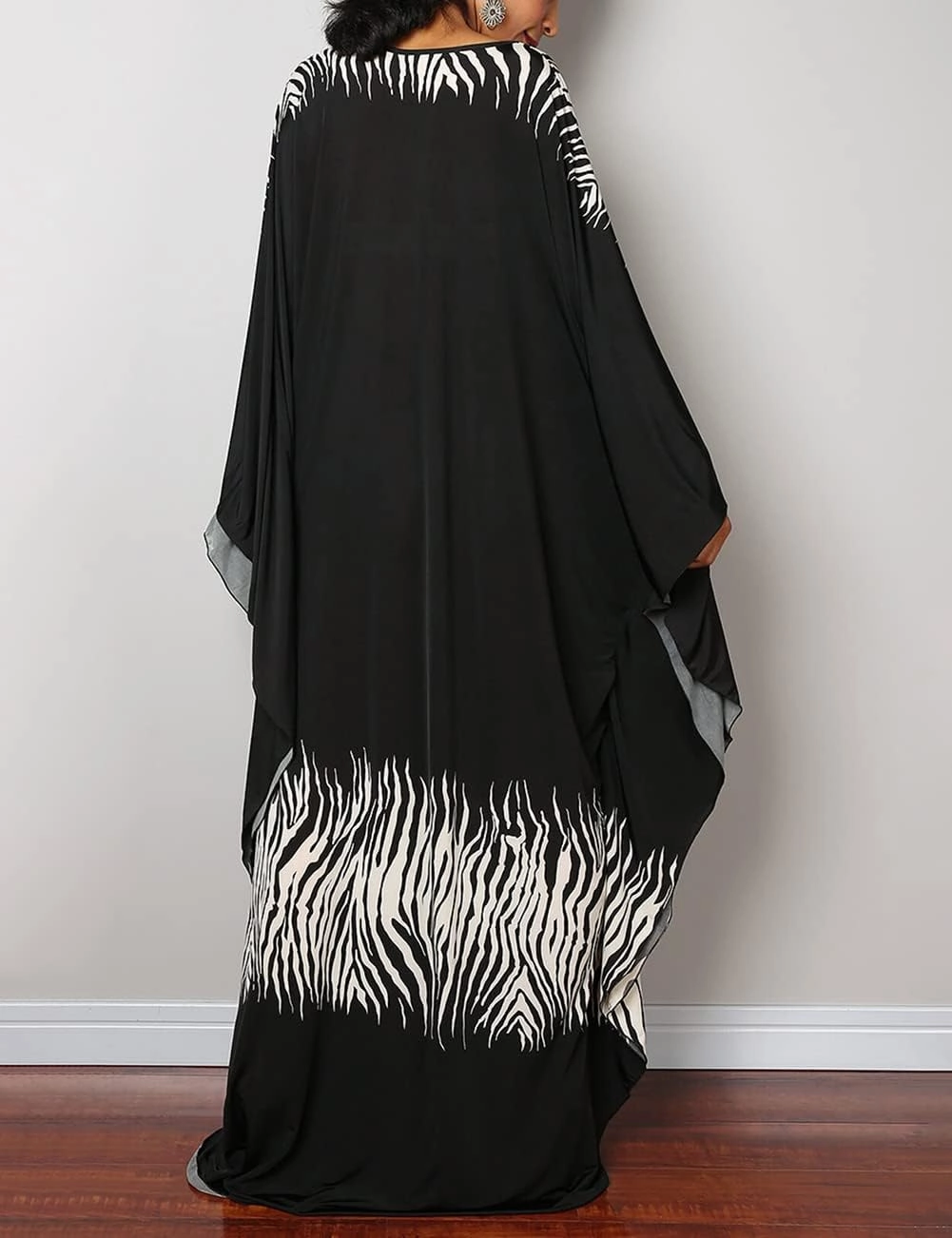 Bsubseach Women Ethnic Print Kaftan Beach Dress Plus Size Swimsuit Cover Up
