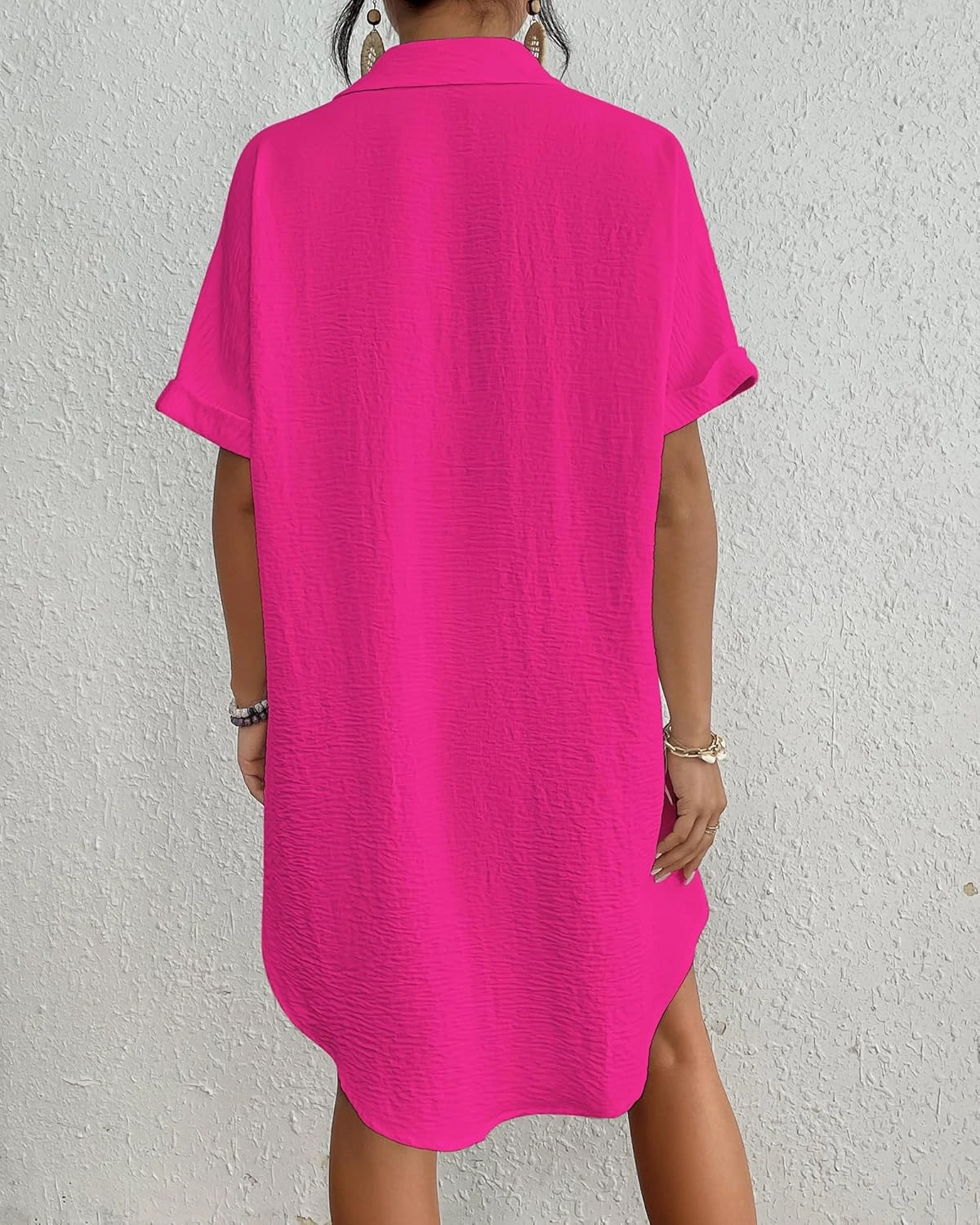 Bsubseach Women Swimsuit Coverup Shirt Dress Button Down Bathing Suit Cover Up Beachwear