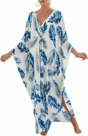 Bsubseach Womens Animal Print Kaftan Dresses Plus Size Caftans Swimwear Coverups 2025 Summer Bathing Suit Maxi Beach Dress