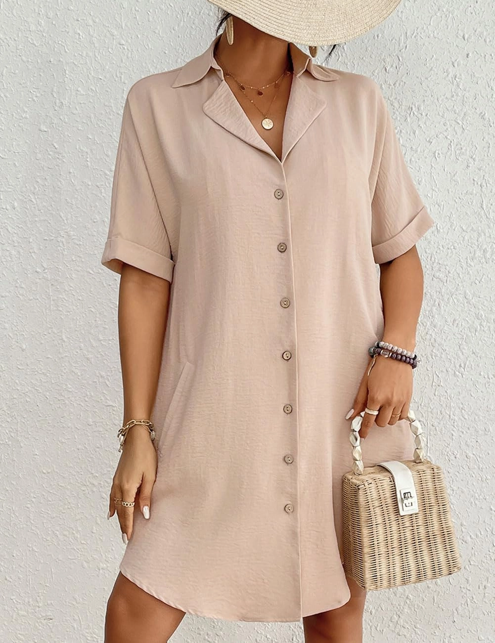 Bsubseach Womens Bathing Suit Cover Ups Bikini Swimsuit Coverup for Women 2024 Button Down Beach Dress Shirt