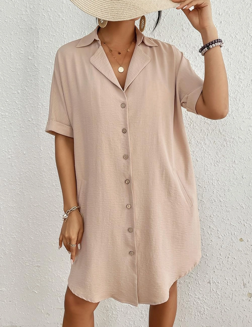 Bsubseach Womens Bathing Suit Cover Ups Bikini Swimsuit Coverup for Women 2024 Button Down Beach Dress Shirt