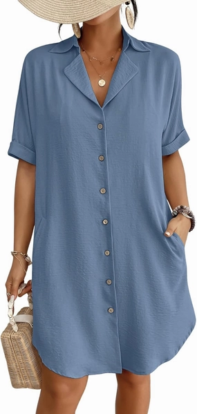 Bsubseach Womens Bathing Suit Cover Ups Bikini Swimsuit Coverup for Women 2024 Button Down Beach Dress Shirt