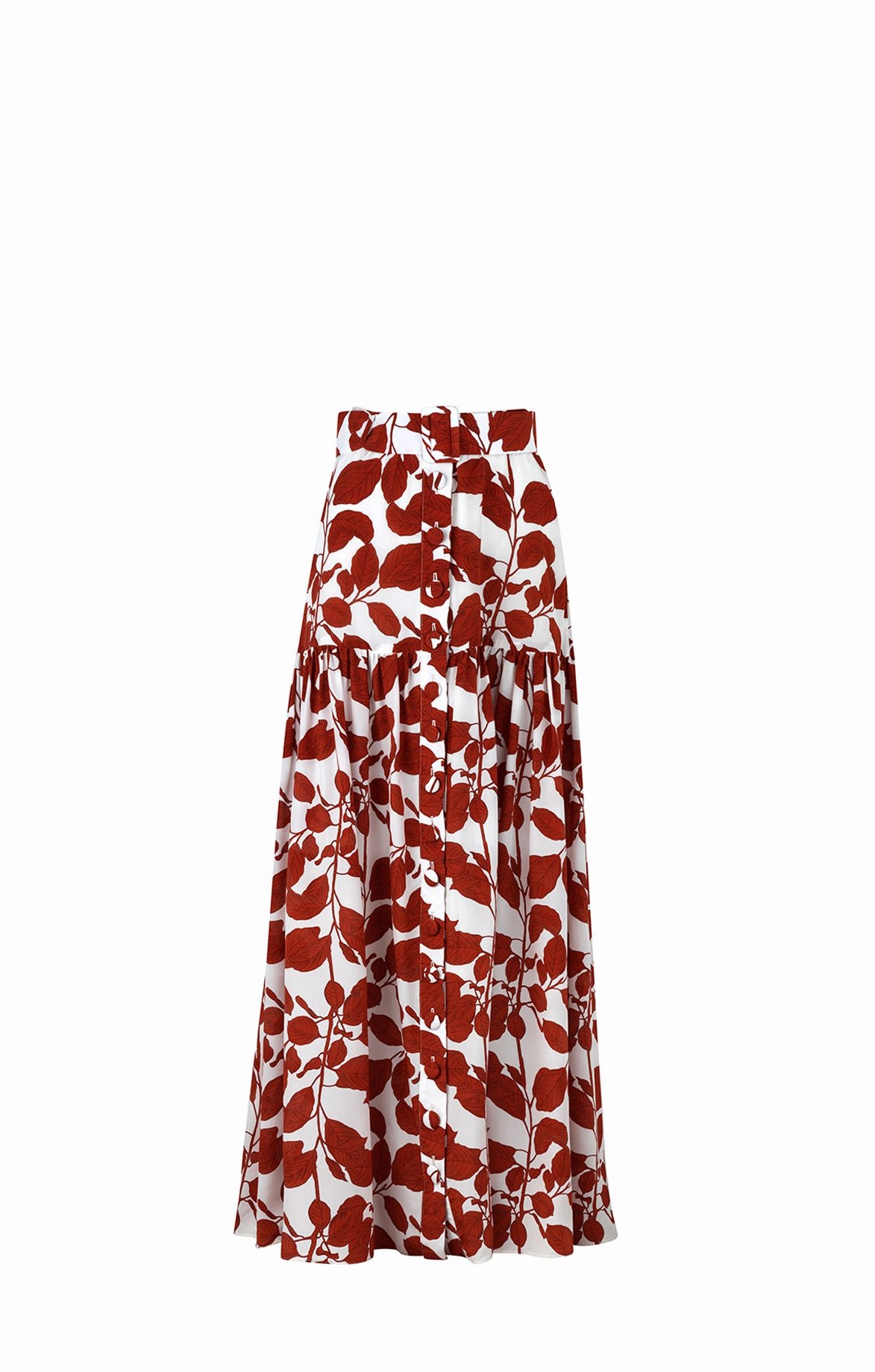 Buttons Maxi Skirt With Belt