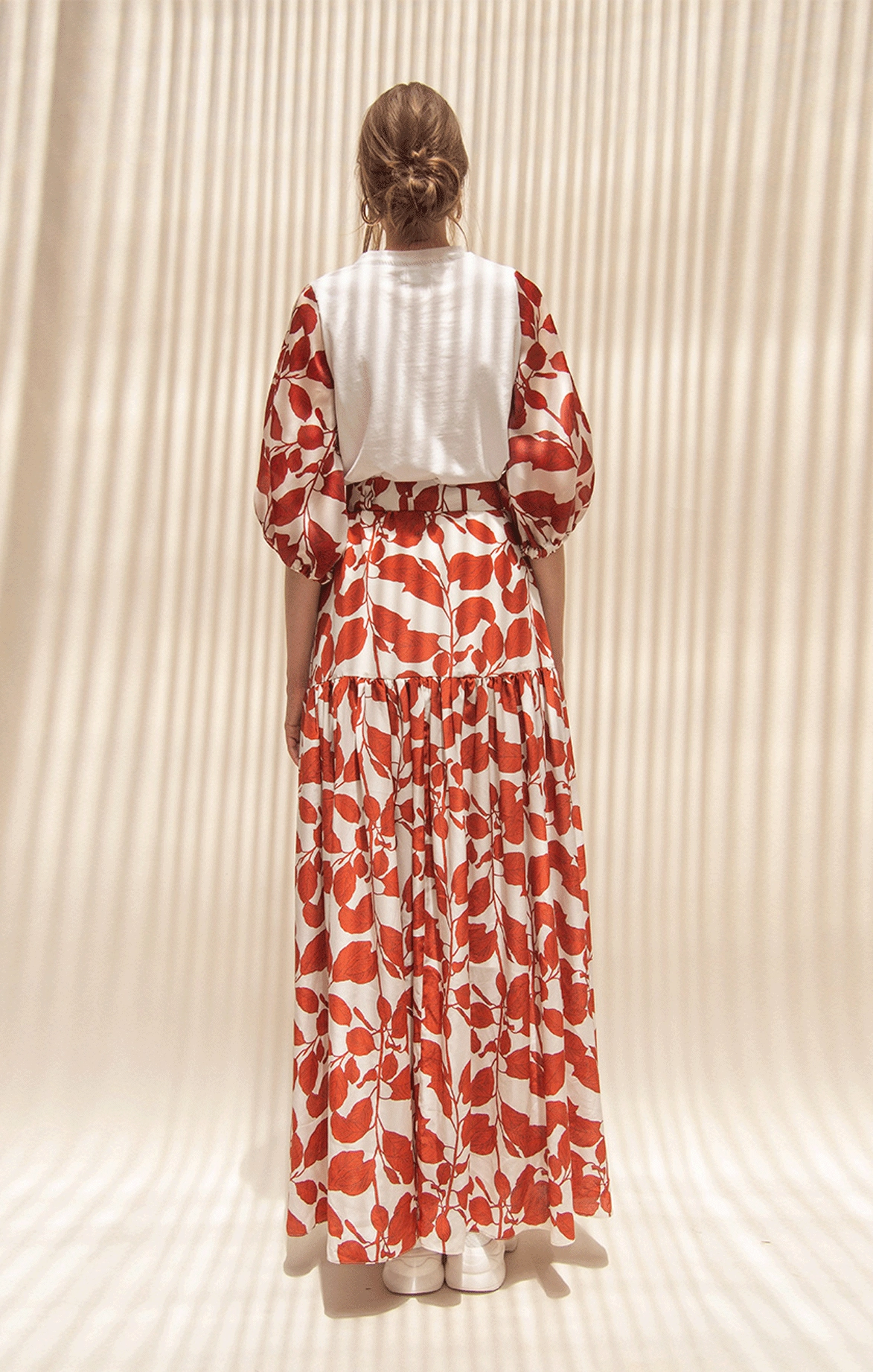 Buttons Maxi Skirt With Belt