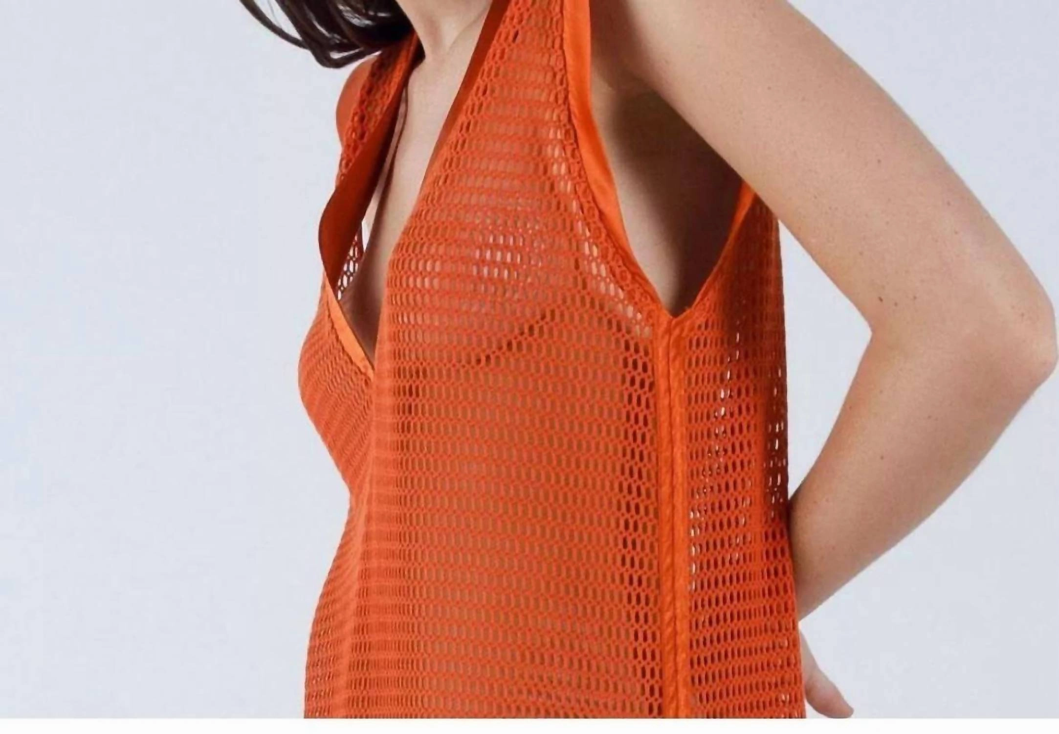 Caftan Camelia Maxi Cover Up Crochet Dress In Orange