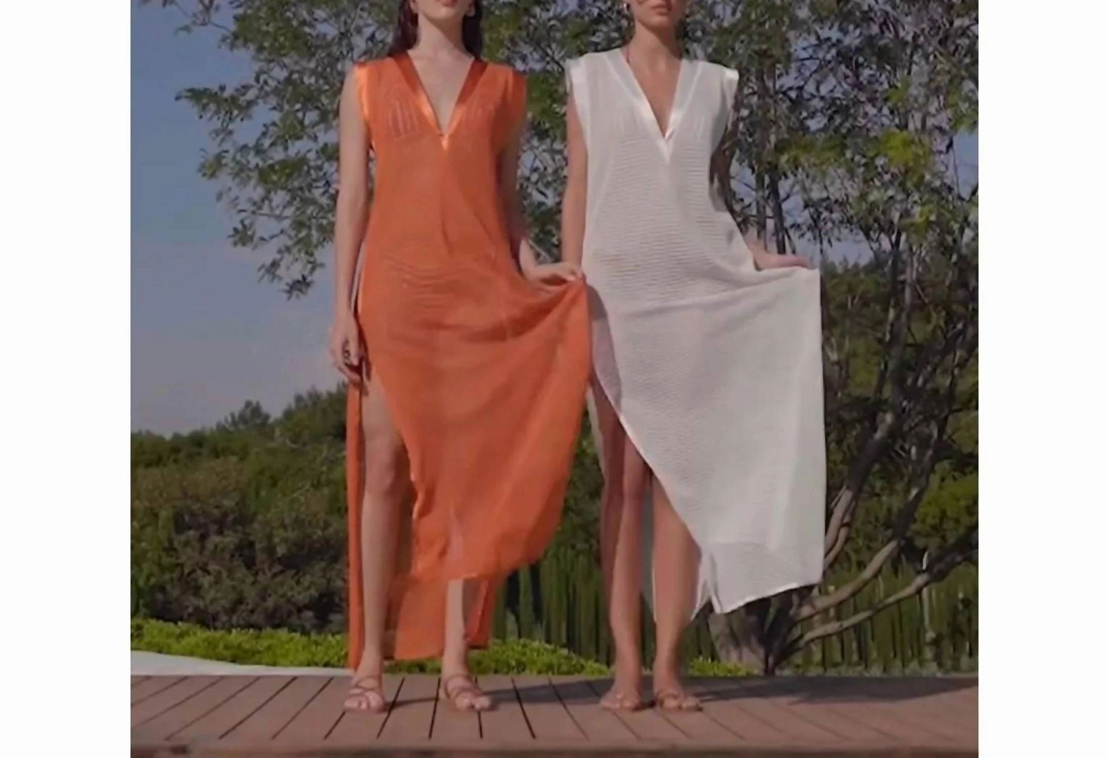 Caftan Camelia Maxi Cover Up Crochet Dress In Orange