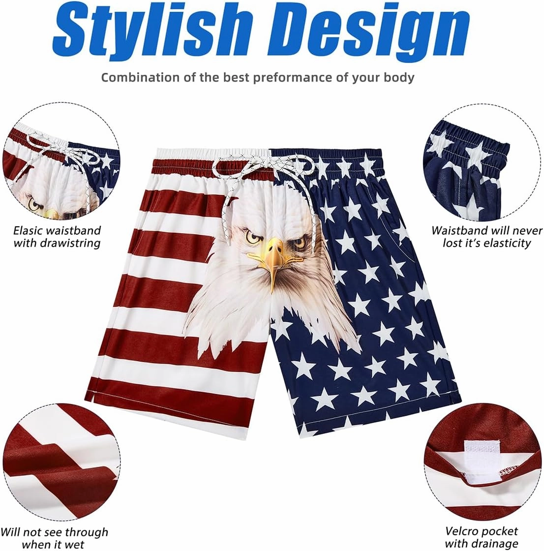 Century Star Mens Swim Trunks Quick Dry Swim Shorts Beachwear for Men Summer Holiday