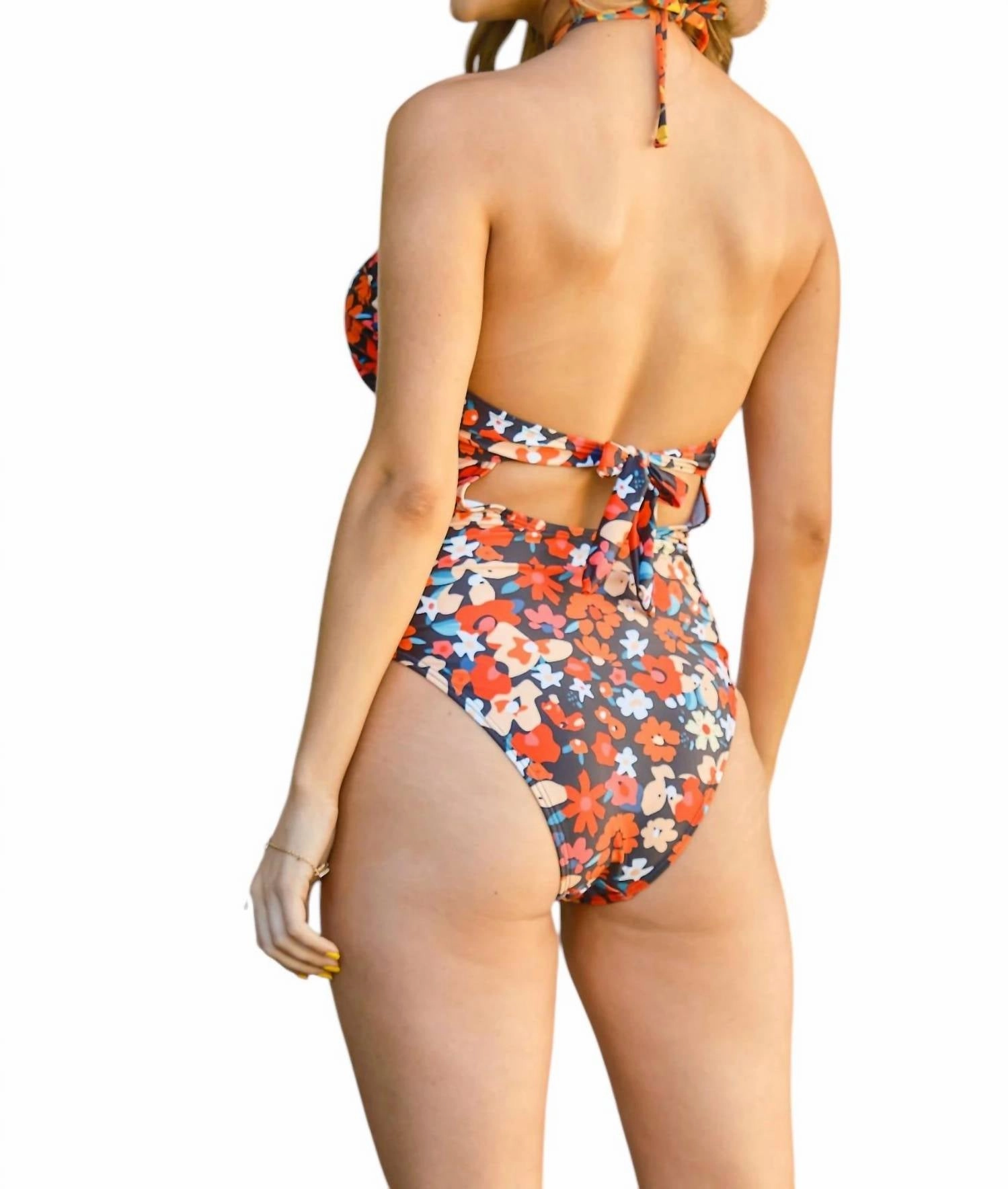 Changing Tides Halter Swimsuit In Black