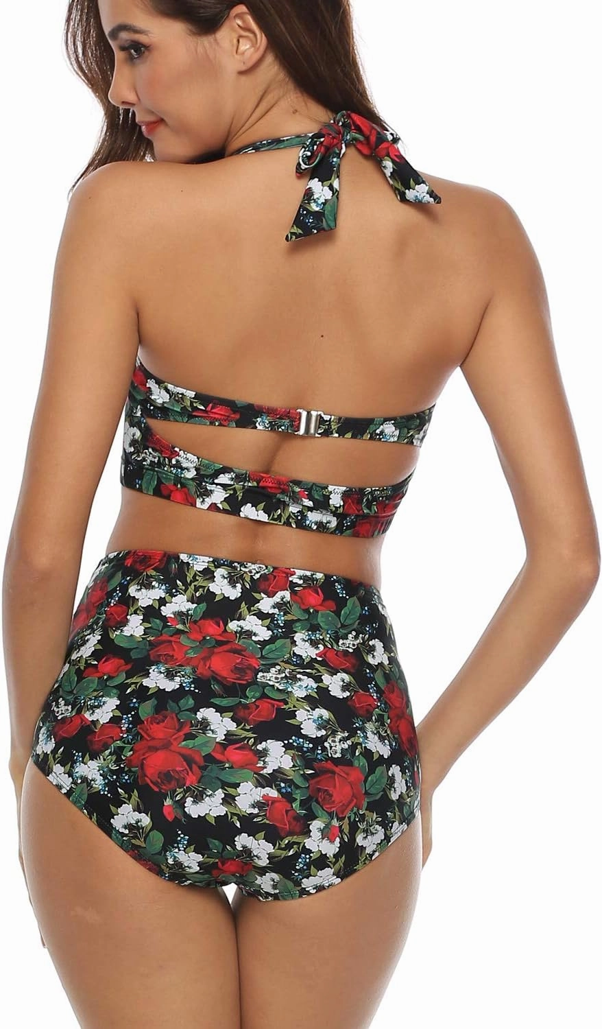 CHERRY CAT Womens Vintage Retro Polka High Waisted Underwire Bikini Two Piece Swimsuits