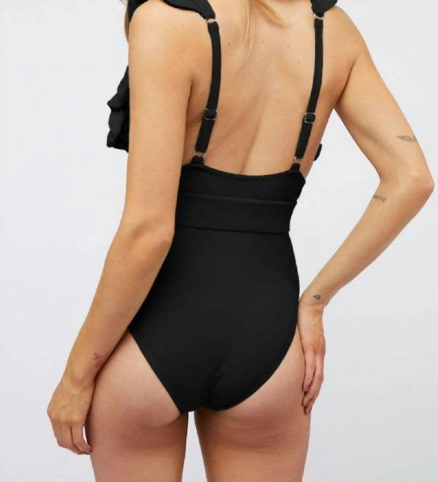 Chic One-Piece Swimsuit In Black