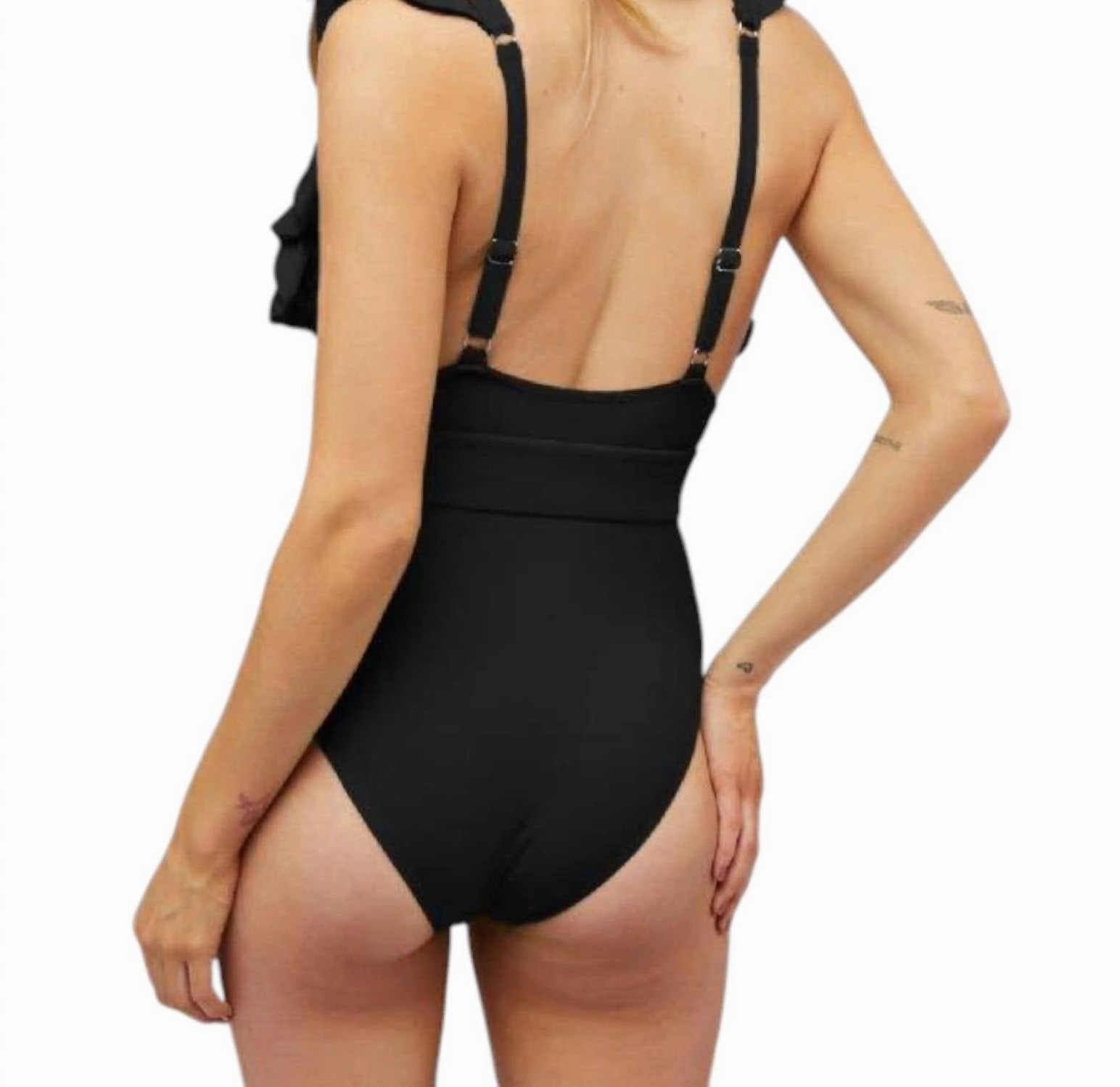 Chic One-Piece Swimsuit In Black