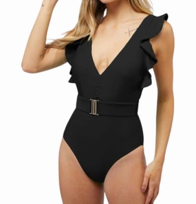 Chic One-Piece Swimsuit In Black